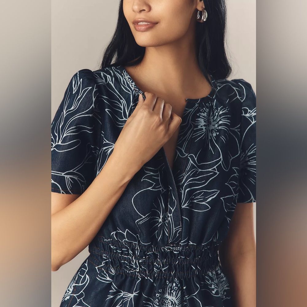 Anthropologie The Somerset Denim Mini Dress large - Picture 3 of 6
